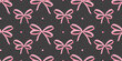 © Elena - Coquette ribbon bow seamless pattern vector illustration. Cute repeated romantic vintage ornament. Design for textile, fabric, wrapper, packaging, background.