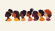 © 69 - A group of women diverse in ethnicity and skin color, vector flat illustration, vibrant and inclusive, capturing unity and diversity