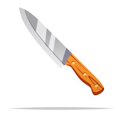 Wall Mural - single kitchen knife vector isolated illustration