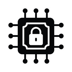 Poster - Grab this creative icon of secure processor in modern style