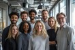 © Anupam - Happy team of businesspeople smiling in a modern office, Generative AI