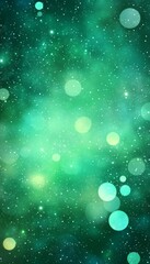 Wall Mural - abstract green festive background. glittering sparkling blurred bokeh wallpaper with twinkle lights