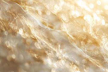 Poster - Golden shimmering waves gently ripple in sunlight at the beach