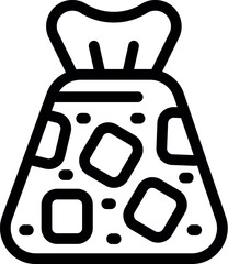 Wall Mural - simple vector illustration of a bag of ice cubes, perfect for representing the treatment of an injur