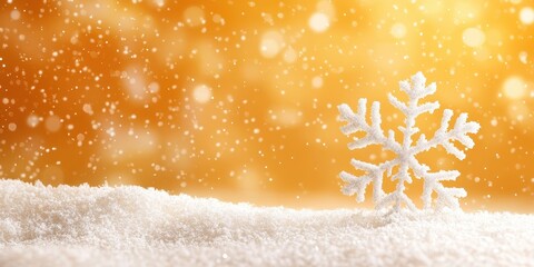 Sticker - Beautiful Snowflake on Sparkling Winter Background