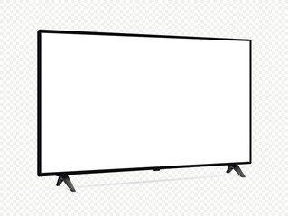 Wall Mural - realistic blank screen tv from angled view