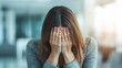 © adaptable_ Lark98A1 - Businesswoman sitting alone in a dim office, head in her hands, symbolizing emotional exhaustion and depression from work overload businesswoman, fatigue, depression