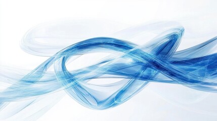 Neon blue light lines, curving and intersecting against a white background, creating an energetic abstract design