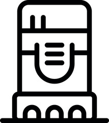 Poster - Black and white icon of a ticket validating machine for public transport, accepting and stamping a travel pass