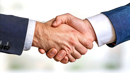 Two business professionals shaking hands in professional setting, symbolizing agreement and collaboration. image conveys sense of trust and partnership