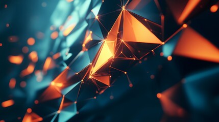 abstract futuristic - technology with polygonal shapes on dark blue background. design digital techn