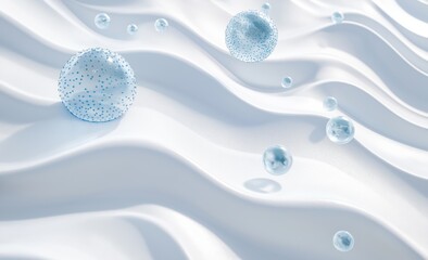 Wall Mural - a white sheet of water with bubbles