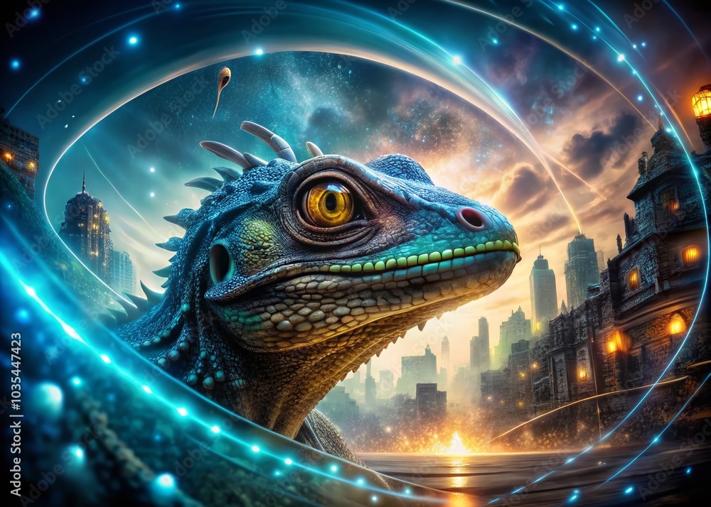 Long Exposure of a Hidden Reptilian World Illuminating the Conspiracy