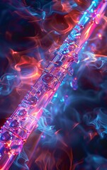 Wall Mural - A vibrant, abstract image featuring a shimmering object surrounded by colorful smoke and light effects, creating a mystical atmosphere.