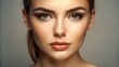 © VisualVault - A woman's portrait with a focus on her captivating green eyes and flawless skin, highlighting natural beauty and flawless makeup artistry.