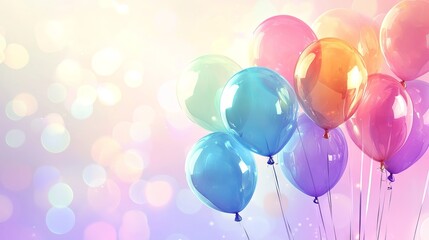 Abstract celebration birthday background with vibrant colorful balloons - ideal for festive events, party invitations, and event decorations