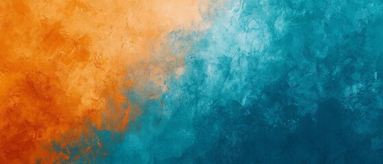 Wall Mural - Colorful vibrant horizontal background with medium turquoise, pastel orange, and royal blue - perfect for artistic designs, digital art, and decorative projects