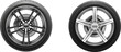 © ZinetroN - High-quality 3D vector illustration of car wheels with detailed rims. The showcases two distinct wheel designs, perfect for illustrating automotive concepts, tire products, or car-related graphics.