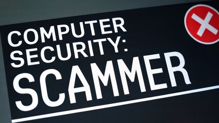 Computer security alert. Modern warning sign. Cybersecurity concept. Digital threats application. For posters, banners, alerts.