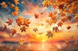 © Four888 - Serene Autumn Ambiance with Orange Leaves in Double Exposure