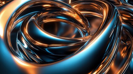 Wall Mural - Liquid Metal Looped Abstract Digital Animation with Displaced Noise.