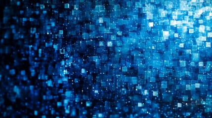 Wall Mural - blue abstract seamless network background featuring interconnected dots and squares, ideal for techn