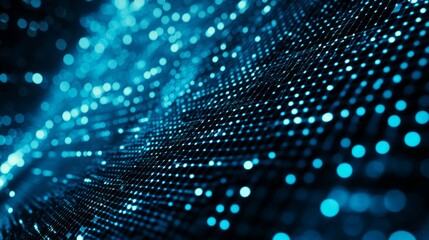 Wall Mural - blue abstract seamless network background featuring interconnected dots and squares, ideal for techn