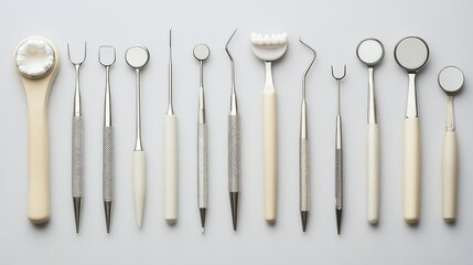 set of doctor equipment against white background