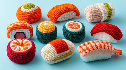 Colorful Crocheted Sushi Assortment