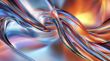 Wall Mural - An abstract background with flowing glass color trails.