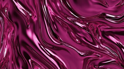 Wall Mural - Animated Dark Pink Fluid Pattern with Mosaic of Kaleidoscope. Abstract Runny Striped Texture.