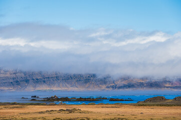 Wall Mural - nature sceneries taken from Fauskasandur beach along the route 1 between hofn and Egilsstadir, Iceland