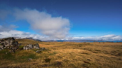 Wall Mural - nature sceneries taken from Fauskasandur beach along the route 1 between hofn and Egilsstadir, Iceland