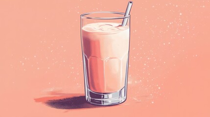 ready to drink protein shake illustration, copy and text space, 16:9