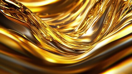 Wall Mural - Gold. Liquid gold. Golden wave background. Liquid metal. Visual illusions.