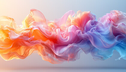 Wall Mural - vibrant colors mixing in smooth flowing wave pattern generated by ai