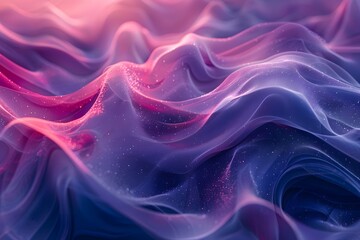 Canvas Print - Ethereal Waves of Colorful Fabric with Sparkling Highlights