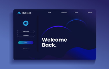 Wall Mural - modern login and sign in forms. colorful gradient. landing page concept. professional web design, fu