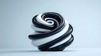 Black and White Abstract Shape Twists in a Modern Design.