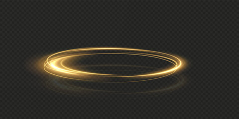 Wall Mural - festive gold stripe on transparent background. gold curl twirl for the holidays. gold colored curve 