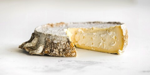 Wall Mural - Piece of camembert cheese isolated on white background