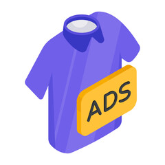 Sticker - A colored design icon of shirt ad

