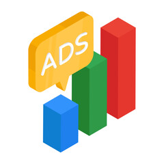 Sticker - Modern design icon of ad chart

