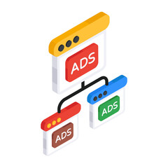 Sticker - Vector design of ad network 

