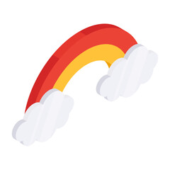 Poster - An eye catching icon of rainbow, flat style 

