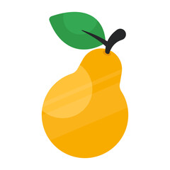 Sticker - A flat design icon of pear 

