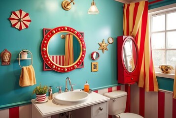 Vintage Circus Whimsical decor bright colors and a circus themed