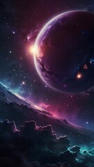 Wall Mural - planetary landscapes: abstract designs of mars, saturn, and earth