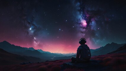 Wall Mural - galactic night: beautiful abstract backgrounds of deep space