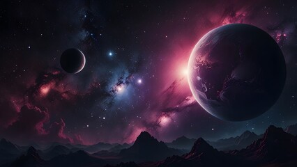 Wall Mural - starlit skies: beautiful backgrounds featuring the moon and stars